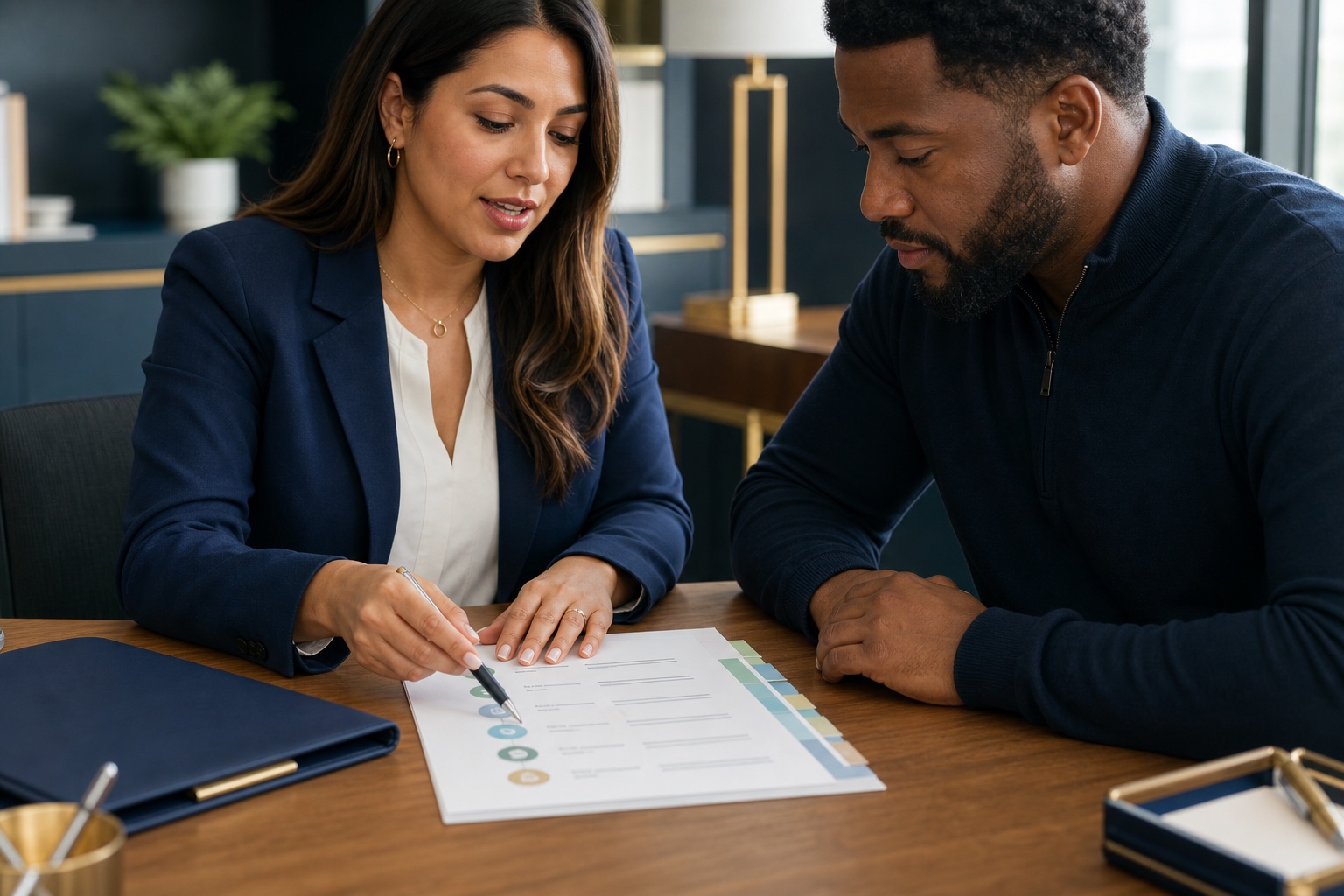 Credit advisor guiding a client through a practical credit action plan