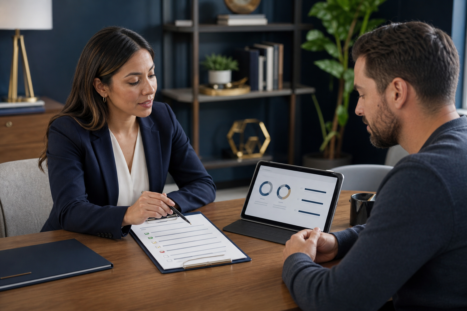 Credit repair documents and notes arranged for a transparent report review